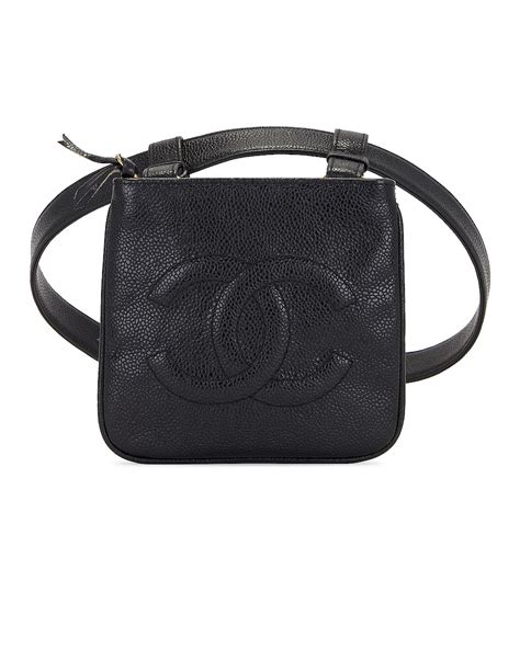 FWRD Renew Chanel TImeless CC Caviar Bowling Bag in Black 